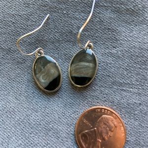 Black & Gray agate like earrings